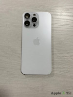 iPhone 16 Pro Max задняя крышка в сборе с окошками камеры (White Titanium) белая