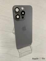 iPhone 15 Pro задняя крышка в сборе с окошками камеры (Natural Titanium) серая
