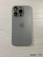 iPhone 15 Pro задняя крышка в сборе с окошками камеры (Natural Titanium) серая