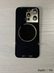 iPhone 15 Pro задняя крышка в сборе с окошками камеры (Natural Titanium) серая