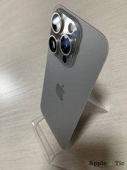 iPhone 15 Pro задняя крышка в сборе с окошками камеры (Natural Titanium) серая