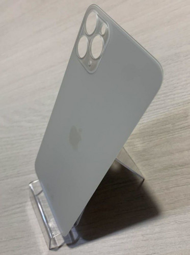 Заднее стекло (крышка) для IPhone 11 Pro Max белое (silver)