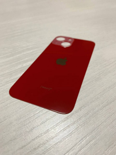 Заднее стекло (крышка) для IPhone 13 mini красное (RED)