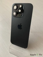 iPhone 16 Pro задняя крышка в сборе с окошками камеры (Black Titanium) черная