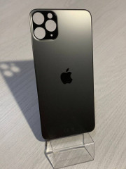 Заднее стекло (крышка) для IPhone 11 Pro Max черное (space gray)