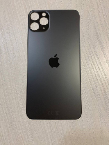 Заднее стекло (крышка) для IPhone 11 Pro Max черное (space gray)
