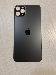 Заднее стекло (крышка) для IPhone 11 Pro Max черное (space gray)