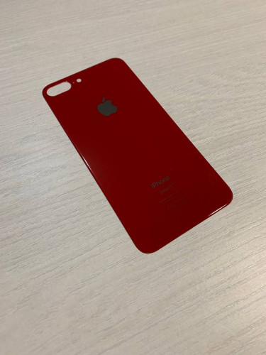 Заднее стекло (крышка) для IPhone 8 Plus красное (red)