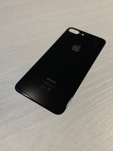 Заднее стекло (крышка) для IPhone 8 Plus черное (space gray)