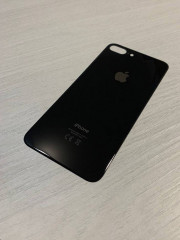 Заднее стекло (крышка) для IPhone 8 Plus черное (space gray)