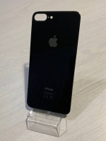 Заднее стекло (крышка) для IPhone 8 Plus чёрное (space gray)