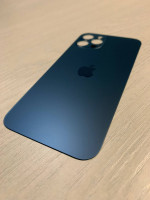 Заднее стекло (крышка) для IPhone 12 Pro синее (PACIFIC BLUE)