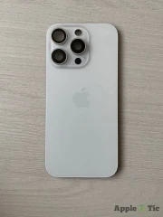 iPhone 16 Pro задняя крышка в сборе с окошками камеры (White Titanium) белая