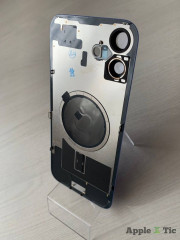 Задняя крышка iPhone 16 Plus в сборе с окошками камеры (Blue) голубая