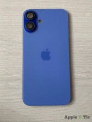 Задняя крышка iPhone 16 Plus в сборе с окошками камеры (Blue) голубая