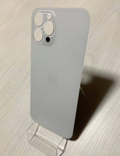 Заднее стекло (крышка) для IPhone 12 Pro Max белое (SILVER)
