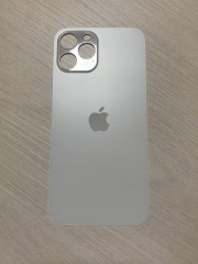 Заднее стекло (крышка) для IPhone 12 Pro Max белое (SILVER)