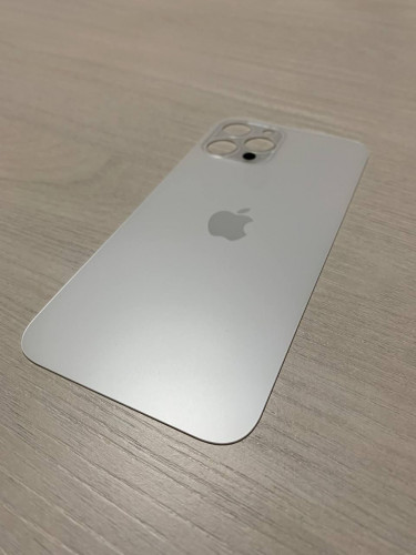 Заднее стекло (крышка) для IPhone 12 Pro Max белое (SILVER)