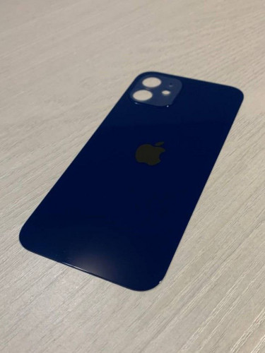 Заднее стекло (крышка) для IPhone 12 синее (BLUE)