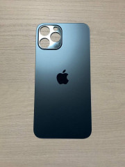 Заднее стекло (крышка) для IPhone 12 Pro Max синее (PACIFIC BLUE)