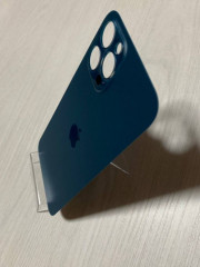 Заднее стекло (крышка) для IPhone 12 Pro Max синее (PACIFIC BLUE)