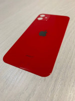 Заднее стекло (крышка) для IPhone 11 красное (red)