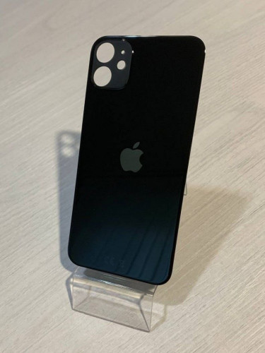 Заднее стекло (крышка) для IPhone 11 черное (black)