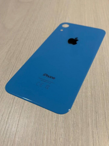 Заднее стекло (крышка) для IPhone Xr голубое (BLUE)