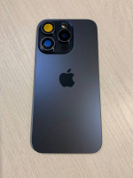 iPhone 15 Pro задняя крышка в сборе с окошками камеры (Blue Titanium) синий титан