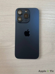 iPhone 15 Pro задняя крышка в сборе с окошками камеры (Blue Titanium) синий титан