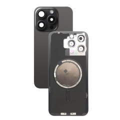 iPhone 15 Pro Max задняя крышка в сборе с окошками камеры (Black Titanium) черный титан
