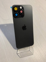 iPhone 15 Pro Max задняя крышка в сборе с окошками камеры (Black Titanium) черный титан
