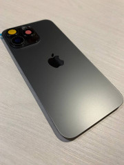 iPhone 15 Pro Max задняя крышка в сборе с окошками камеры (Black Titanium) черный титан