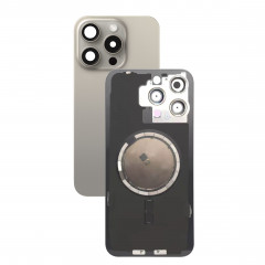 iPhone 15 Pro Max задняя крышка в сборе с окошками камеры (Natural Titanium) натуральный титан