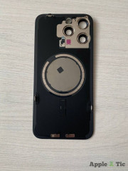 Задняя крышка iPhone 15 Pro Max в сборе с окошками камеры (Natural Titanium) серая
