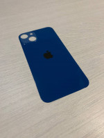 Заднее стекло (крышка) для IPhone 13 синее (BLUE)