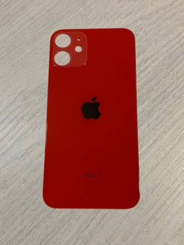 Заднее стекло (крышка) для IPhone 12 mini красное (RED)