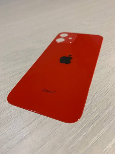 Заднее стекло (крышка) для IPhone 12 mini красное (RED)
