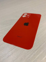 Заднее стекло (крышка) для IPhone 12 mini красное (RED)