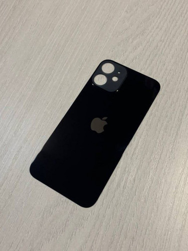 Заднее стекло (крышка) для IPhone 12 mini черное (BLACK)