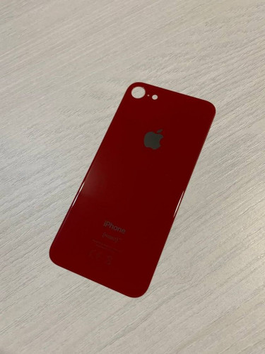 Заднее стекло (крышка) для IPhone 8 красное (red)
