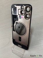 iPhone 16 Pro Max задняя крышка в сборе с окошками камеры (Black Titanium) чёрная