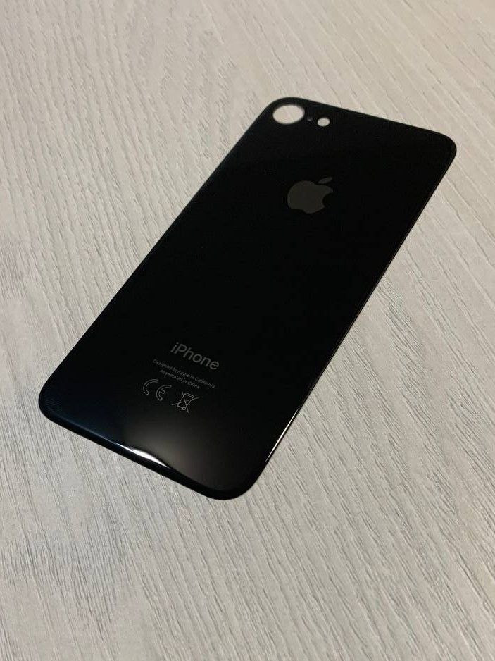 Заднее стекло (крышка) для IPhone 8 черное (space gray)