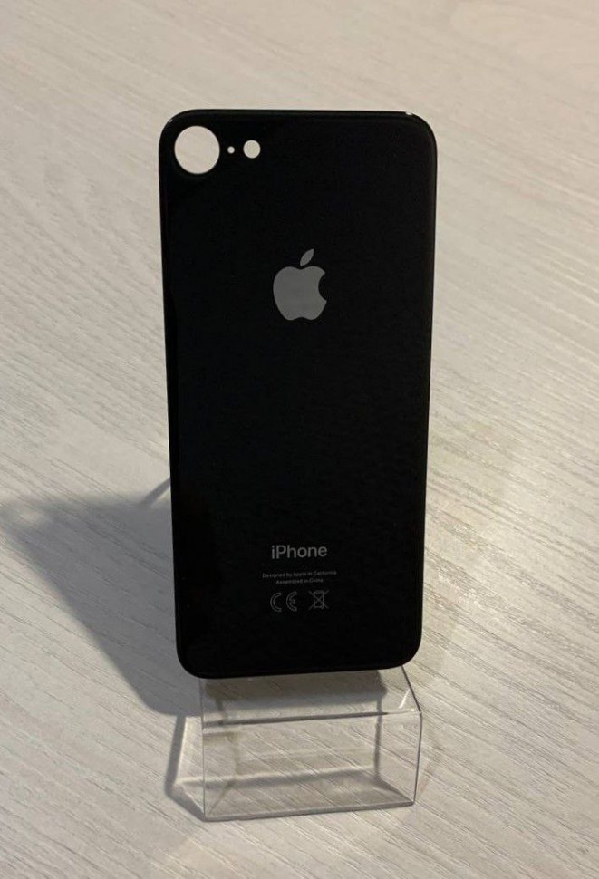 Заднее стекло (крышка) для IPhone 8 черное (space gray)