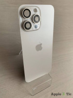 iPhone 15 Pro Max задняя крышка в сборе с окошками камеры (White Titanium) белый титан