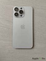 iPhone 15 Pro Max задняя крышка в сборе с окошками камеры (White Titanium) белый титан